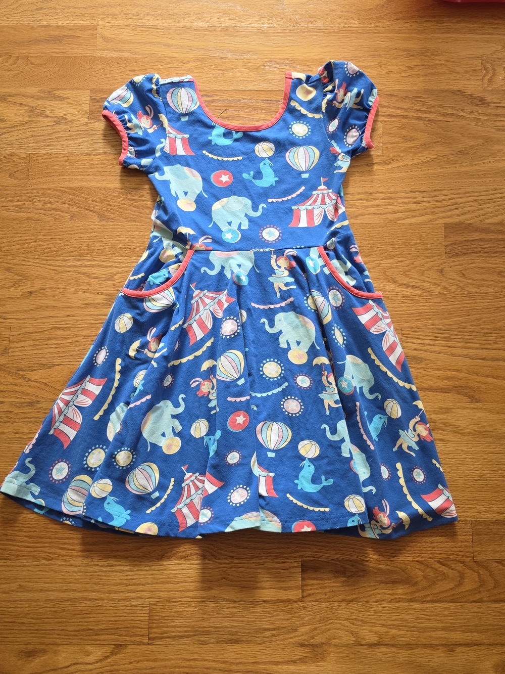 Eleanor Rose Blue Circus Print Dress 10/12